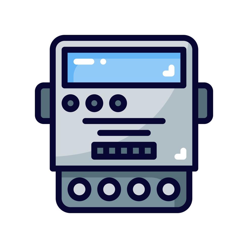 electric meter filled line style icon. vector illustration for graphic design, website, app