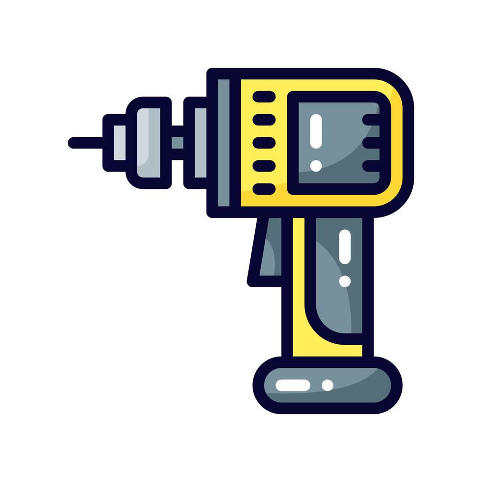 hand drill filled line style icon. vector illustration for graphic design, website, app