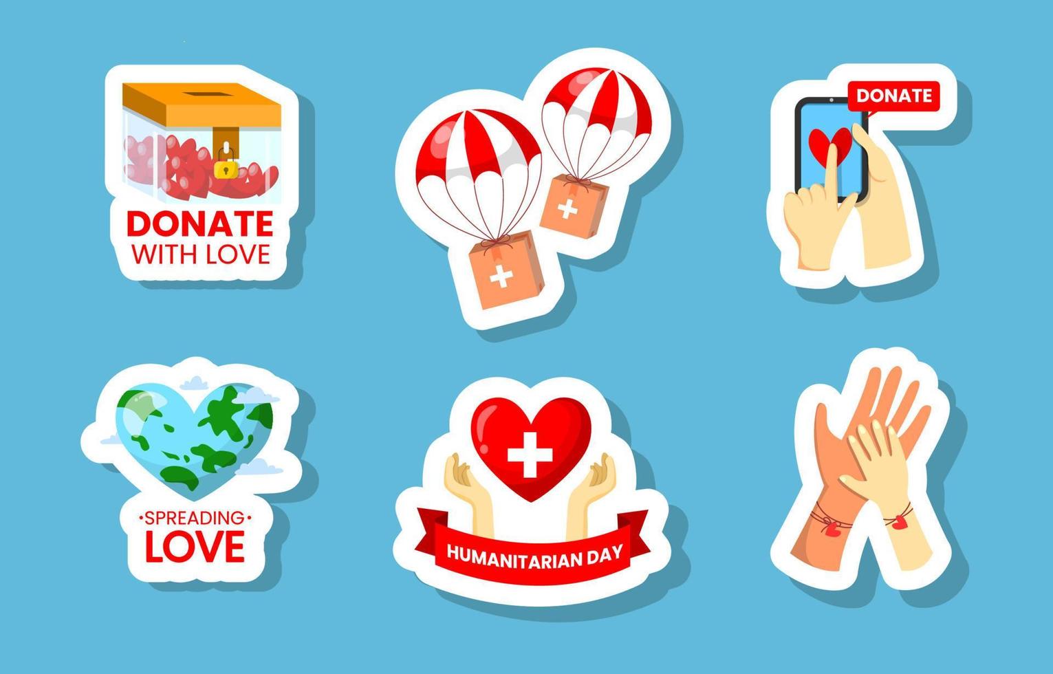 Human Solidarity on World Humanitarian Day Sticker vector