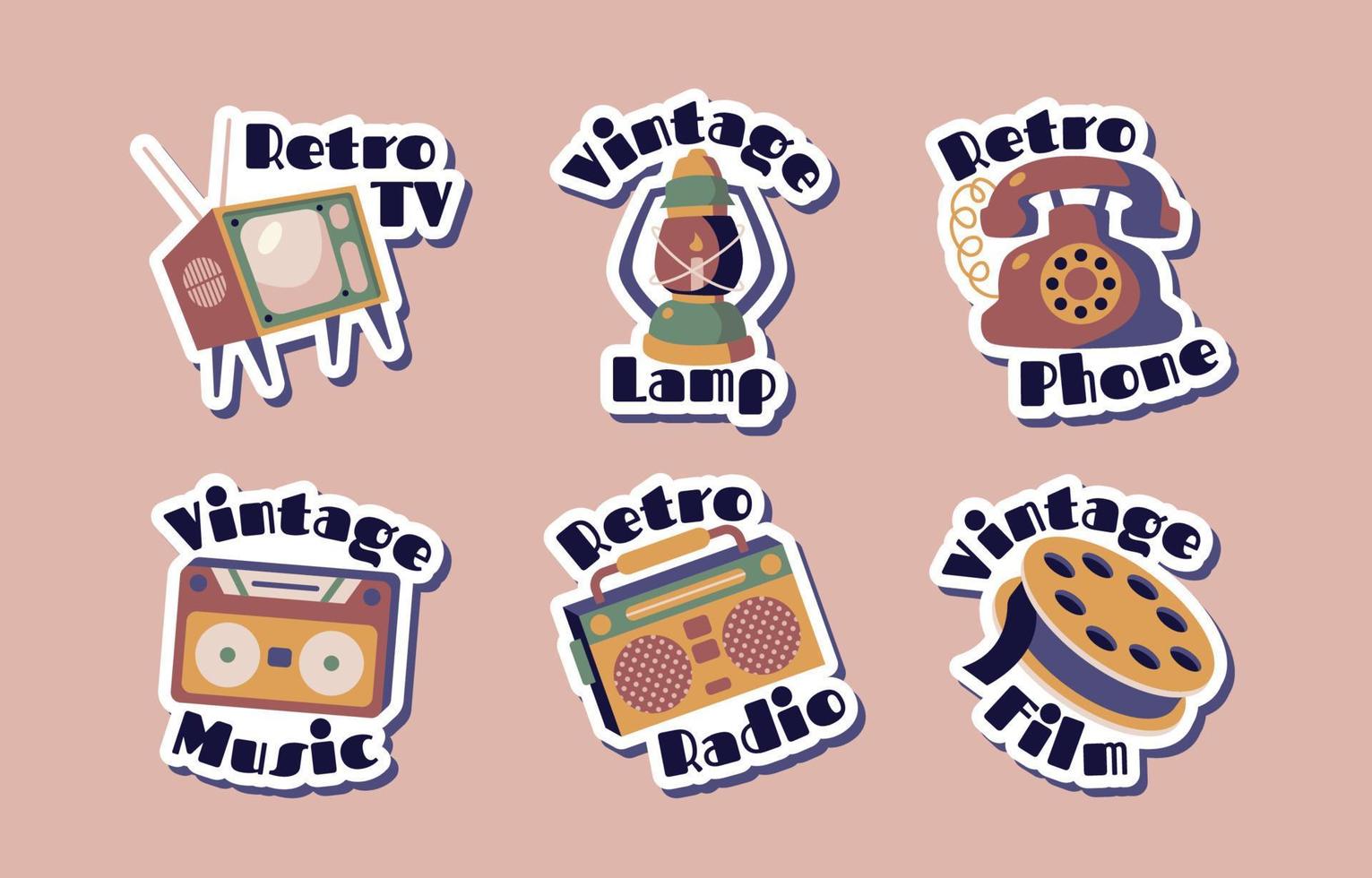 Journal Vintage Sticker Collection vector