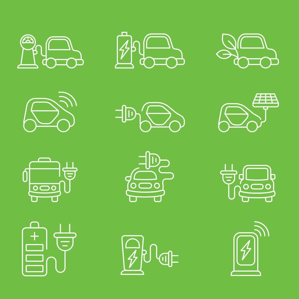 Electric Car Icon Collection vector