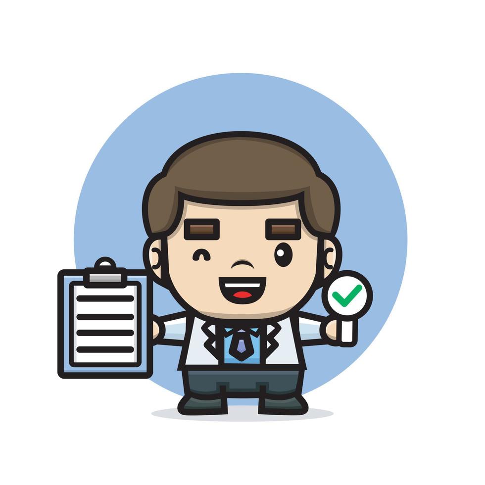 cute doctor holding clipboard and sign board vector