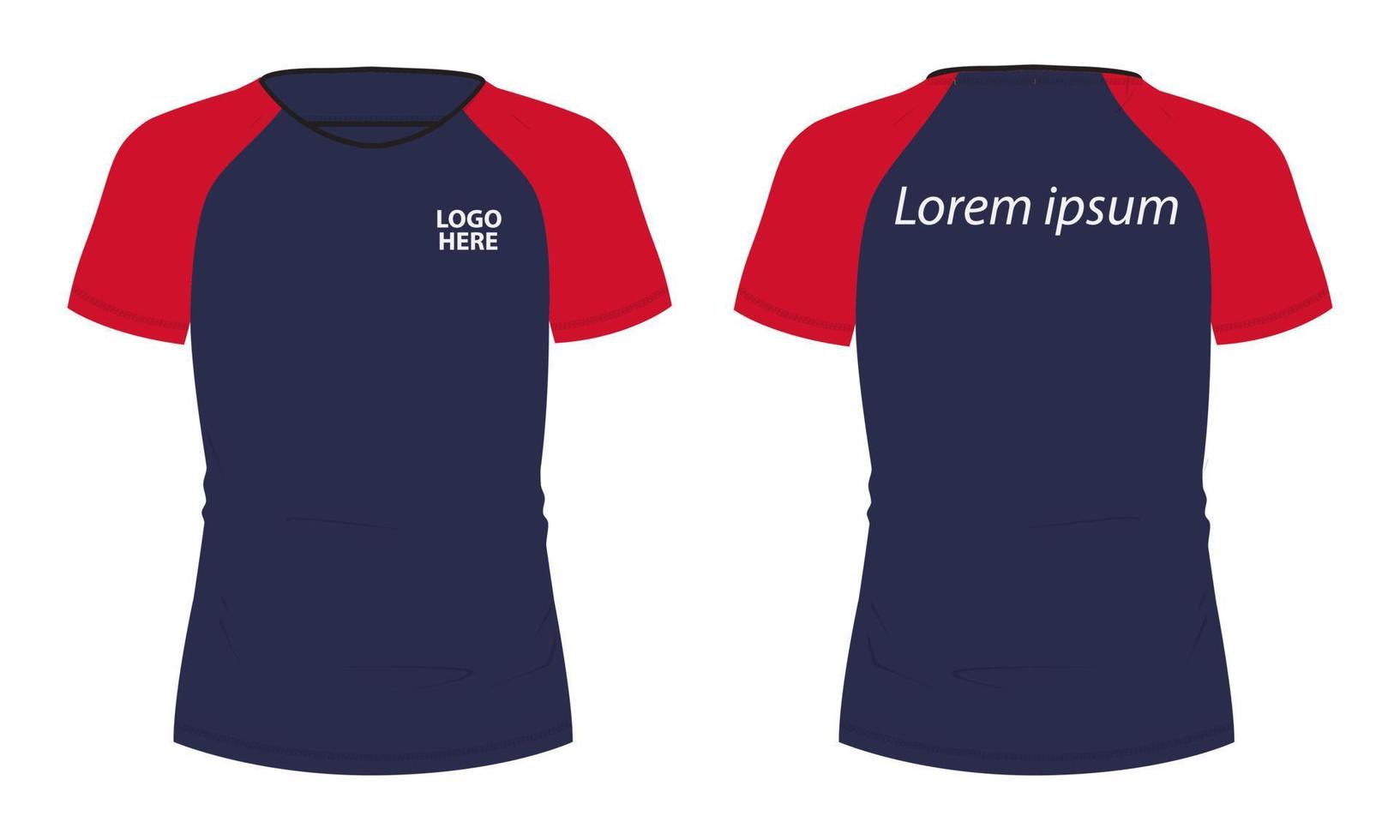 Short sleeve with short zip soccer cycling jersey Technical Flat sketch Vector Illustration template