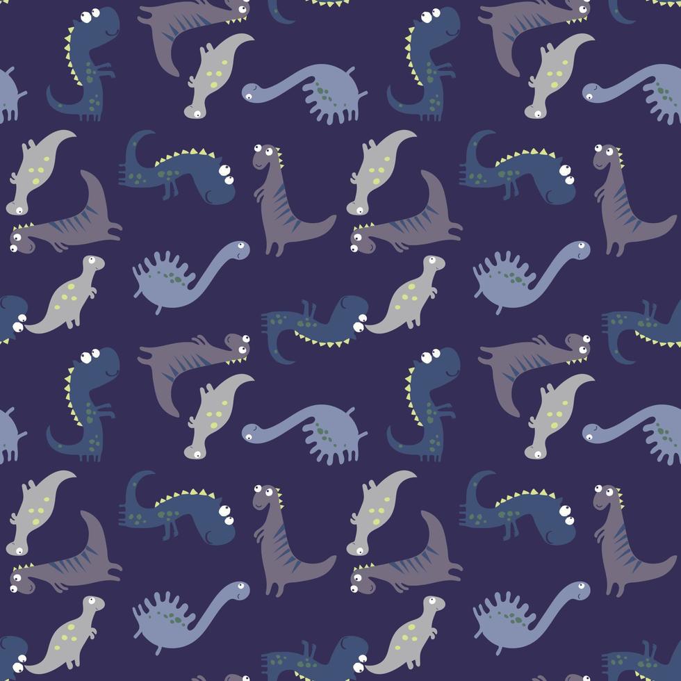 Cartoon Dinosaur Seamless vector pattern background