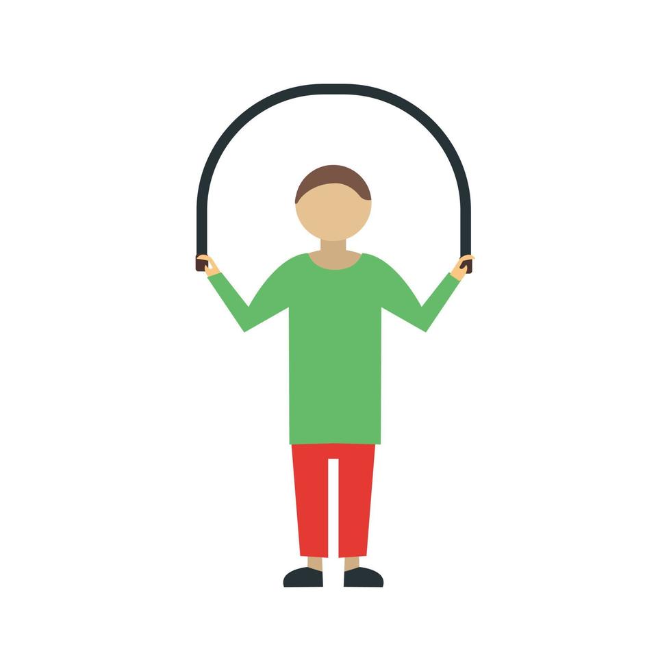 Child Skipping Flat Multicolor Icon vector