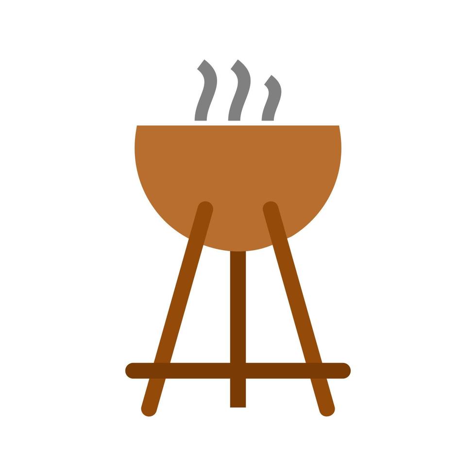 Outdoor Cooking Flat Multicolor Icon vector