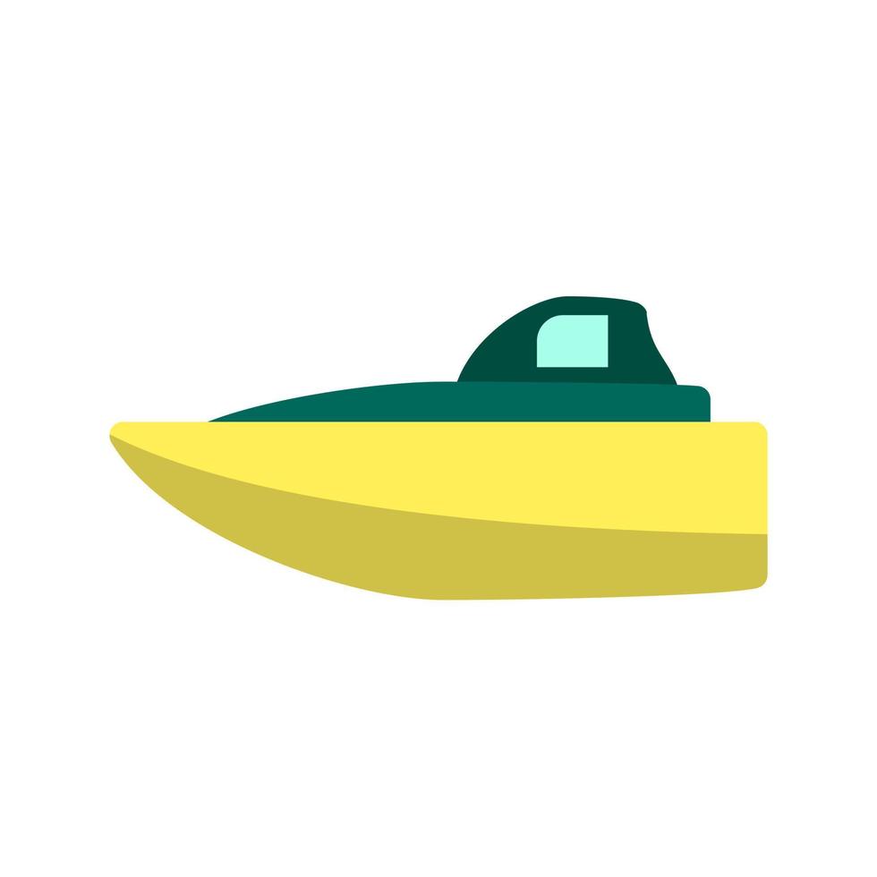 Speed Boat Flat Multicolor Icon vector