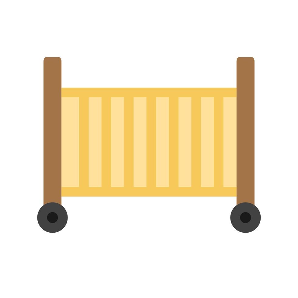 Baby Cot Flat Multicolor Icon vector