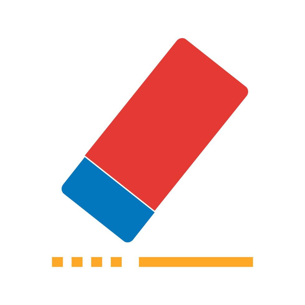 Eraser Flat Multicolor Icon vector