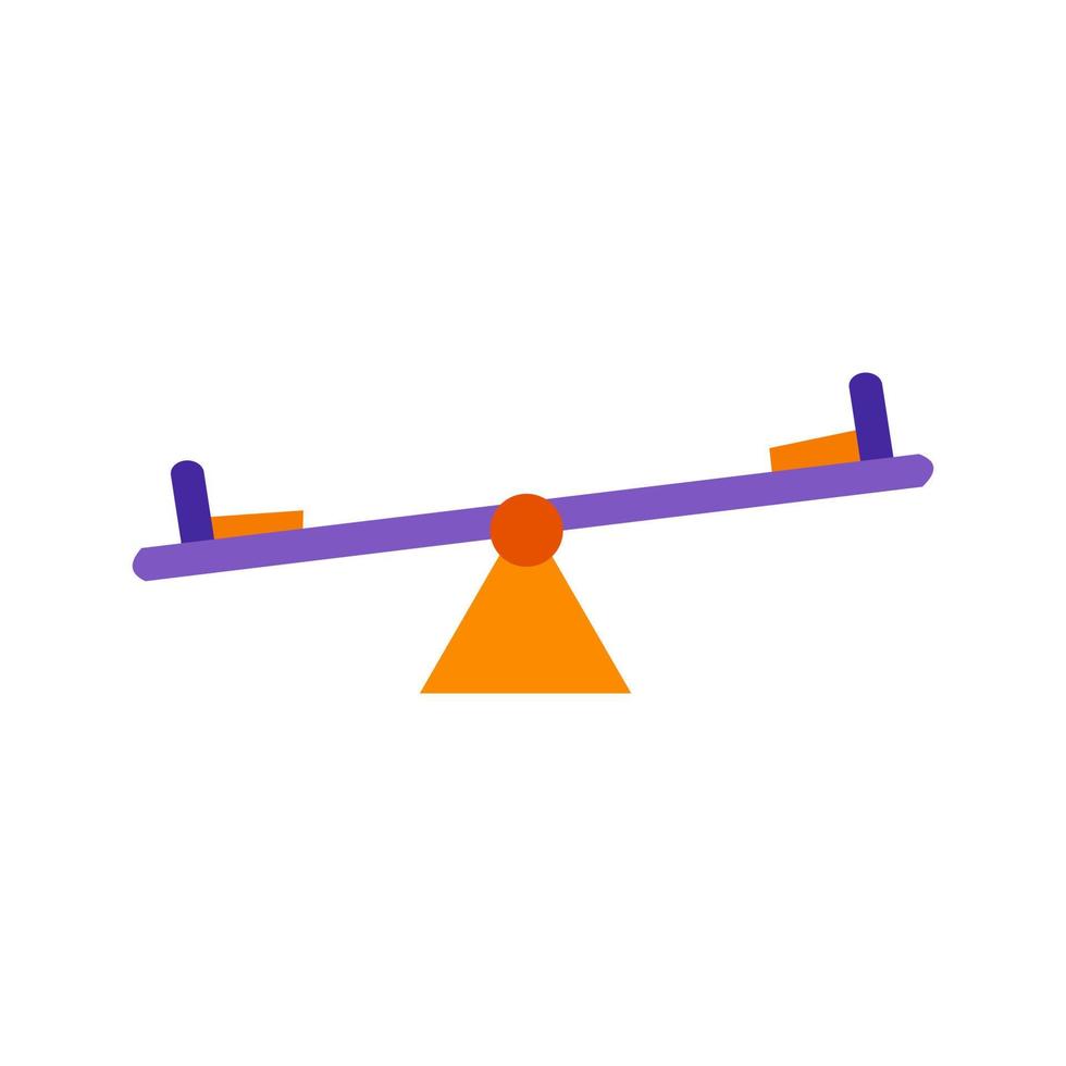 Seesaw Flat Multicolor Icon vector