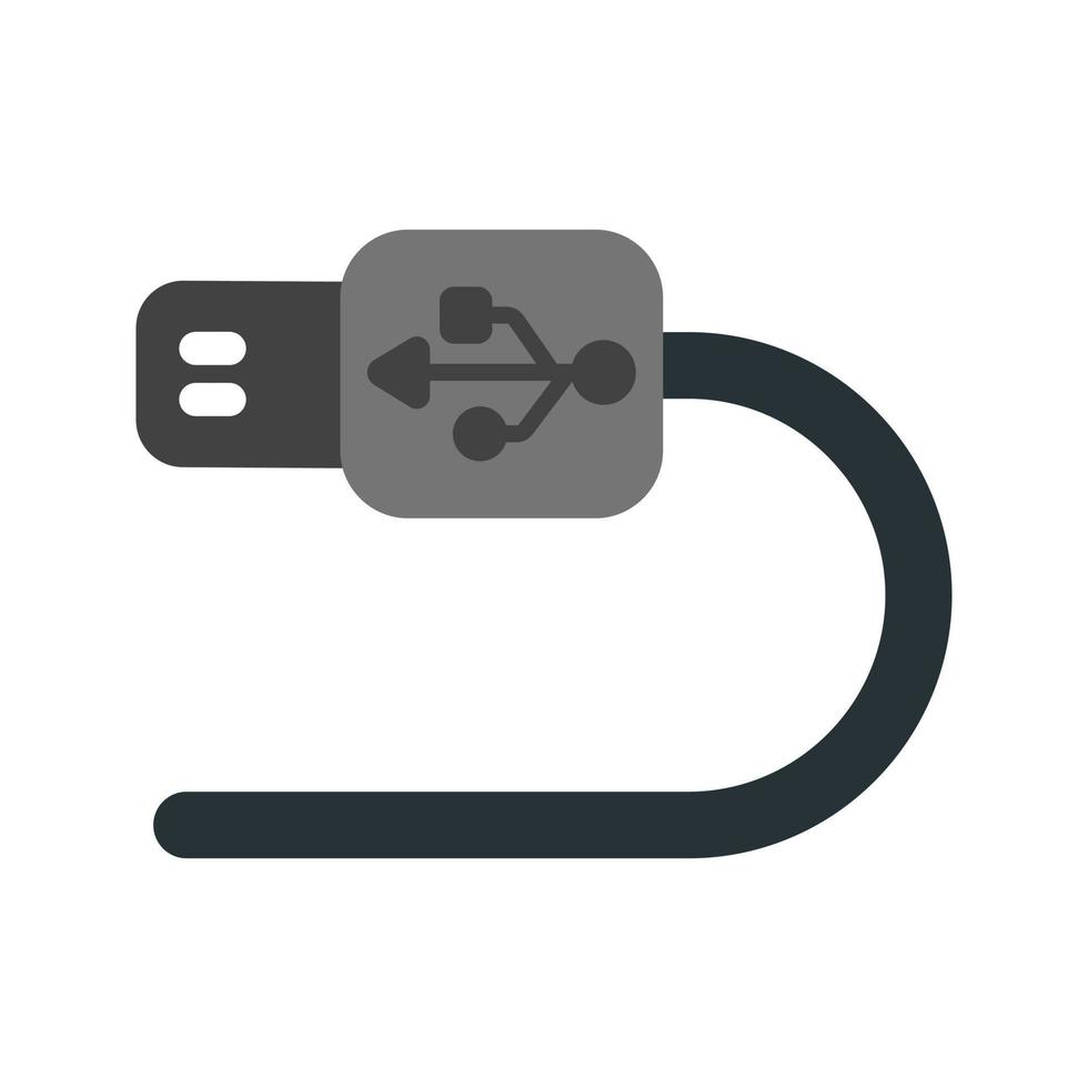 USB Cable Flat Multicolor Icon vector