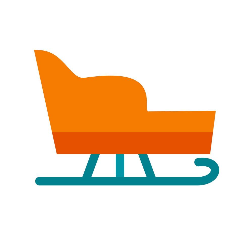 Sled with seat Flat Multicolor Icon vector