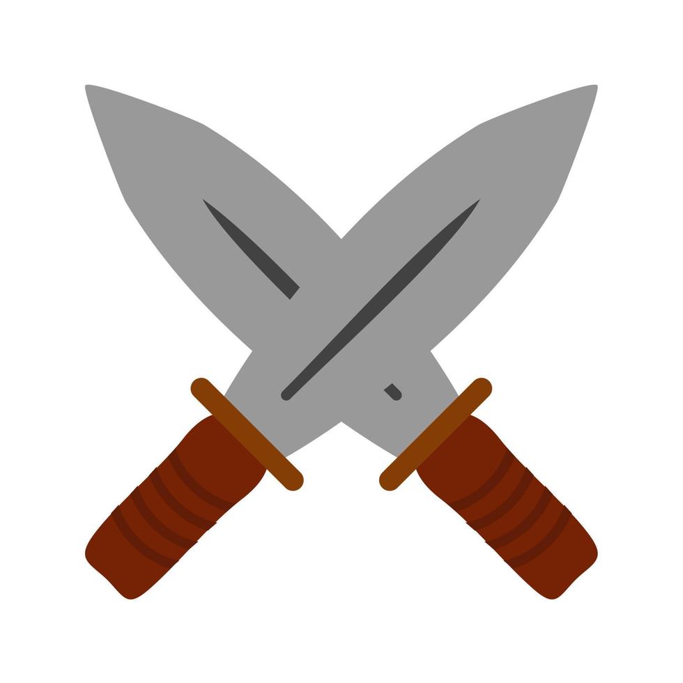 Two Swords Flat Multicolor Icon vector