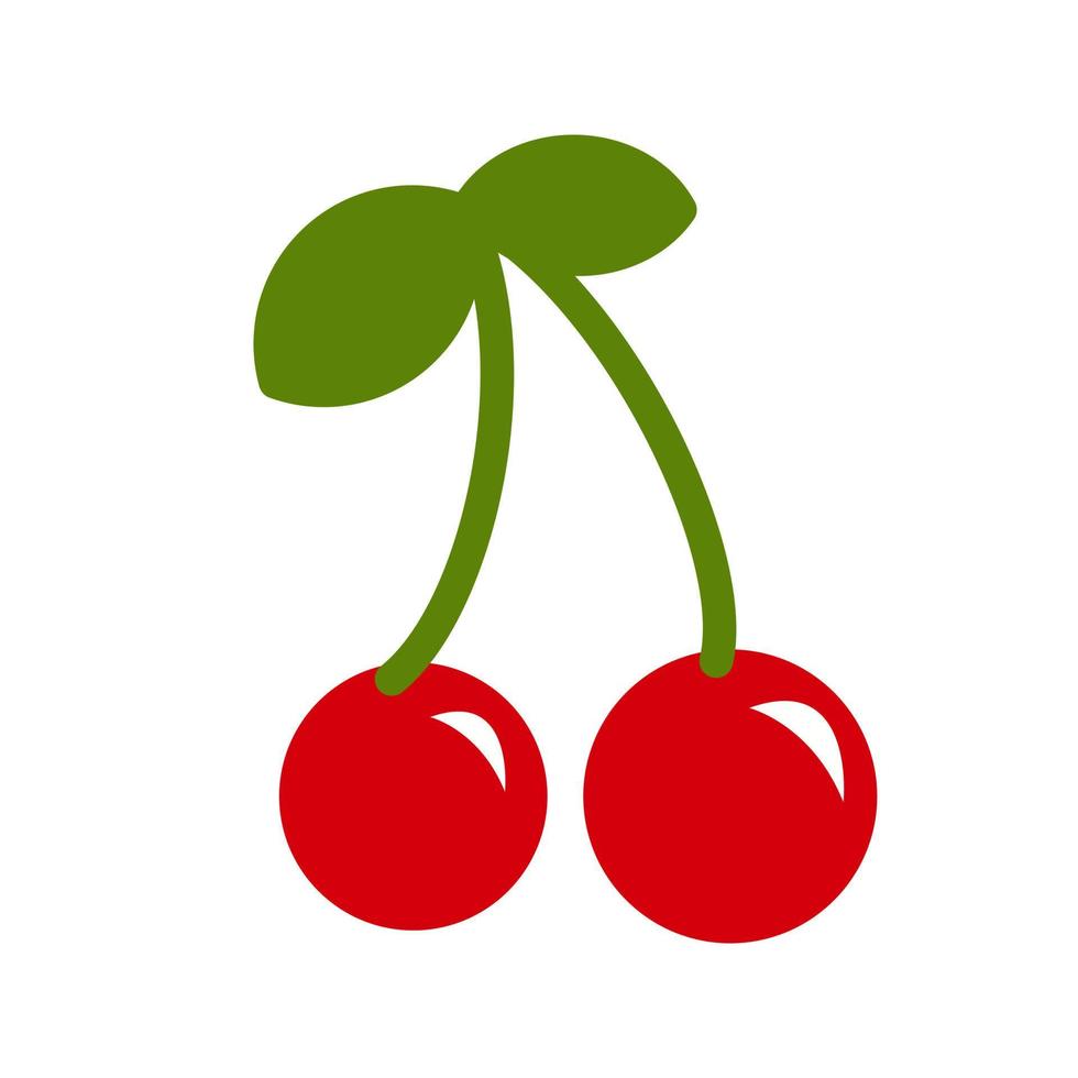 icono multicolor plano de cerezas vector