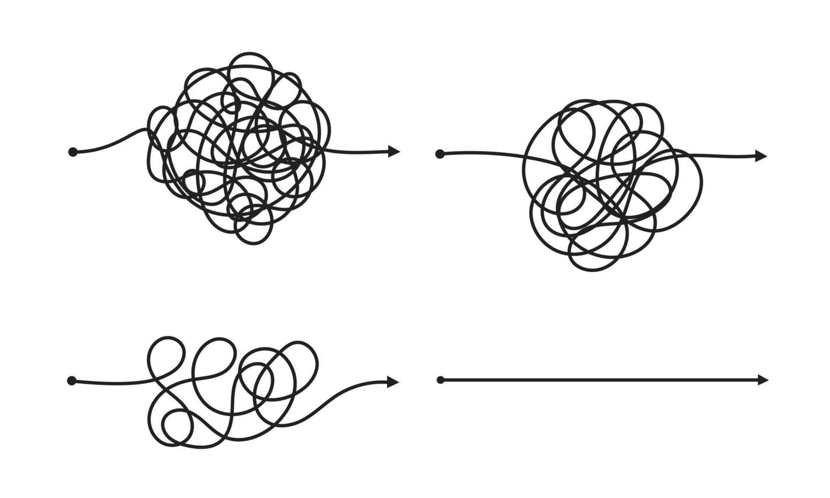 conjunto de ilustraciones vectoriales complejas y sencillas de principio a fin. vector