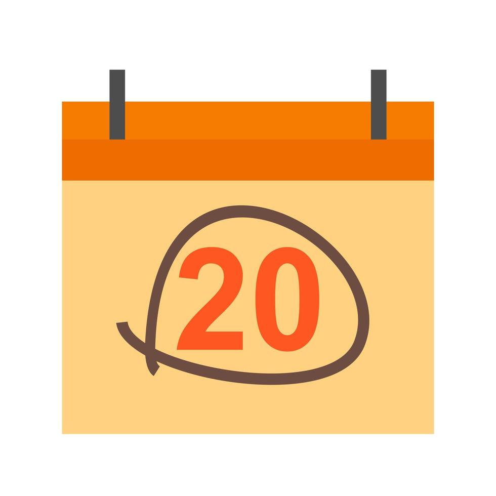 Marked Date Flat Multicolor Icon vector