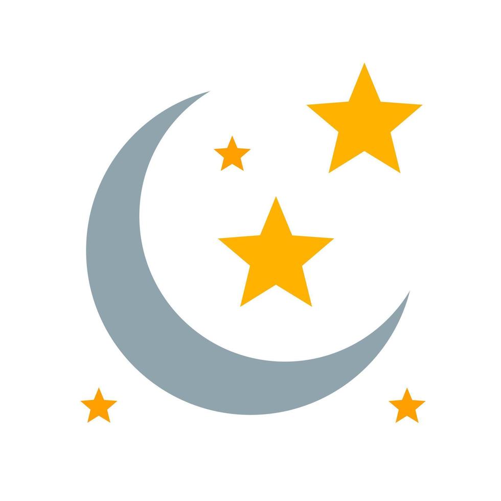 Moon and Stars Flat Multicolor Icon vector