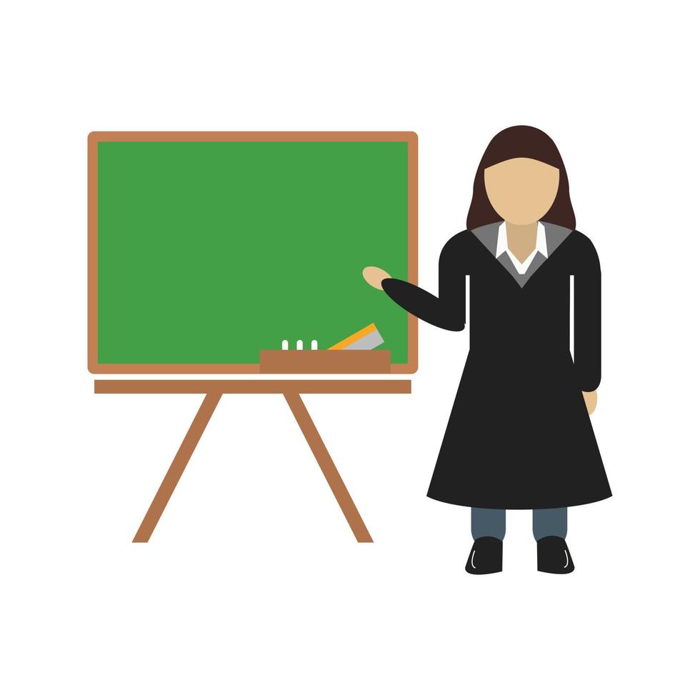 Female Professor Flat Multicolor Icon vector