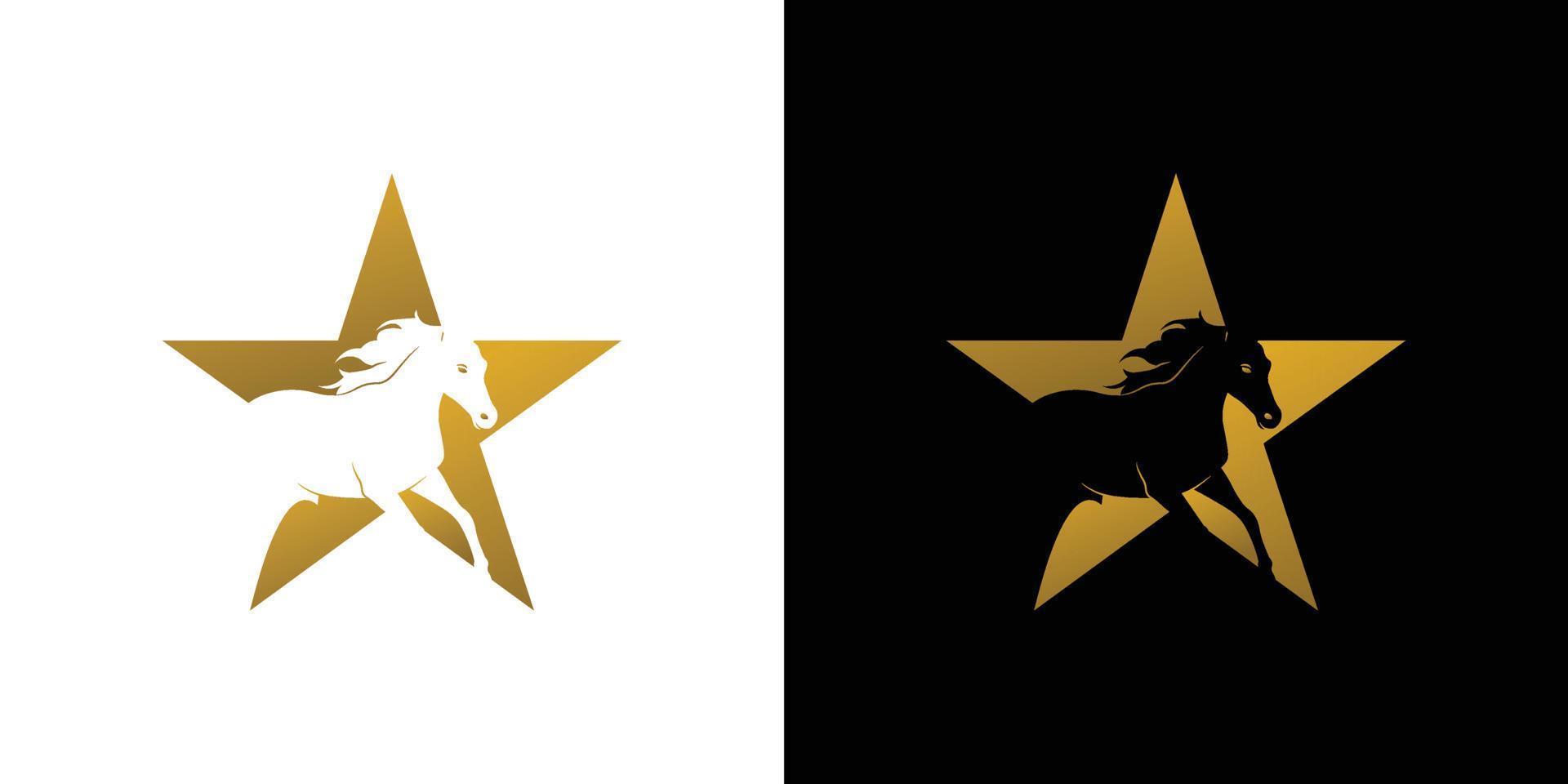 Elegant and attractive horse star logo design 1 vector