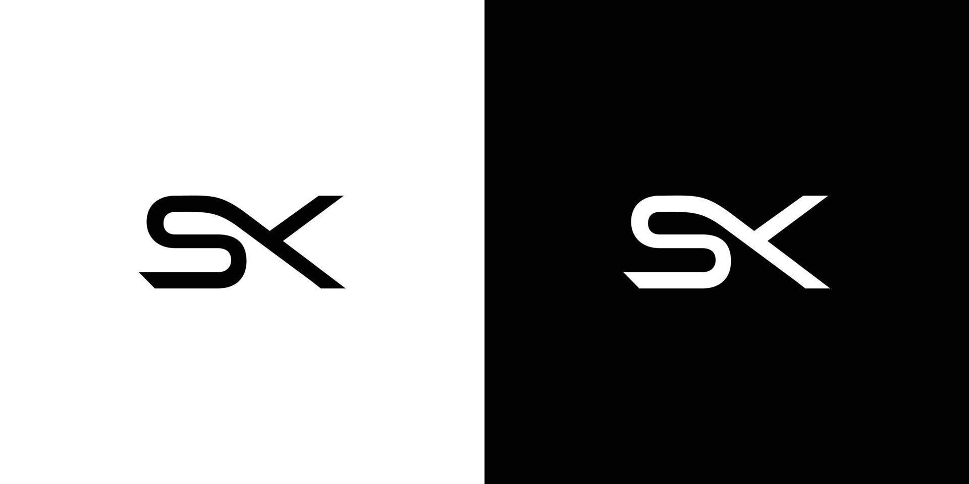 diseño de logotipo de iniciales sk moderno y elegante vector