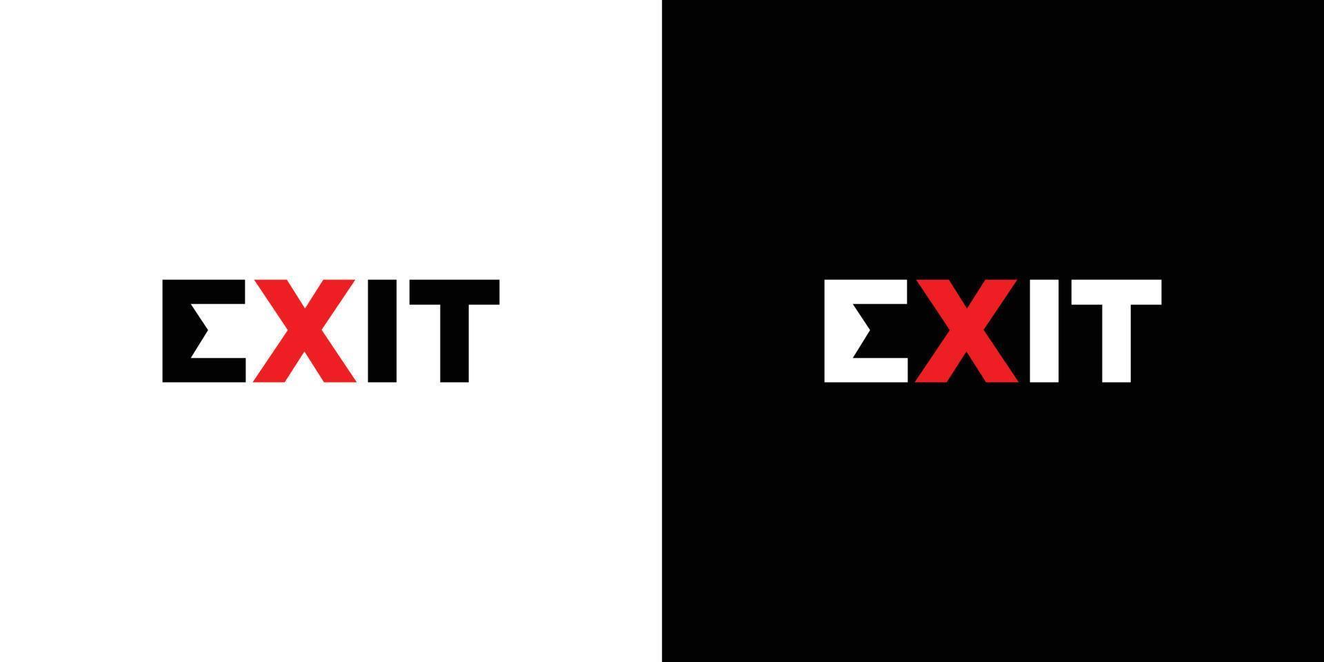 Modern and unique exit text illustration logo design vector