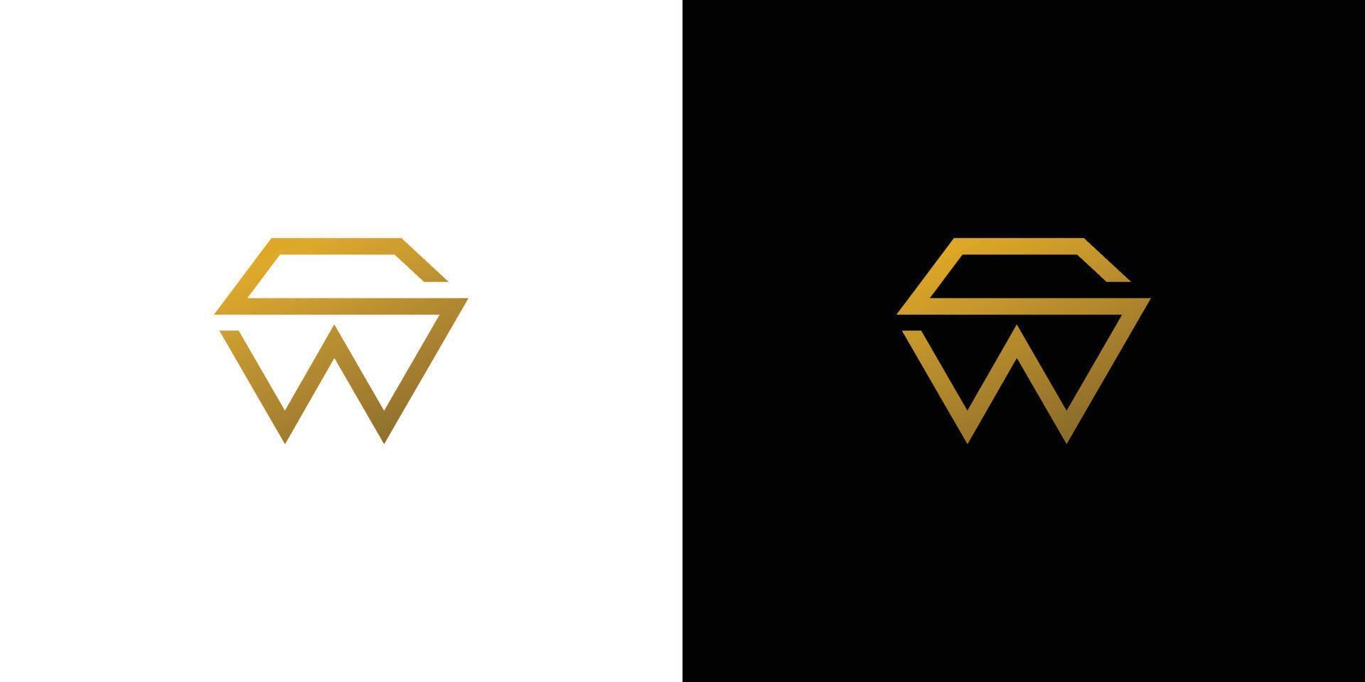 Modern and unique SW letter initials logo design vector