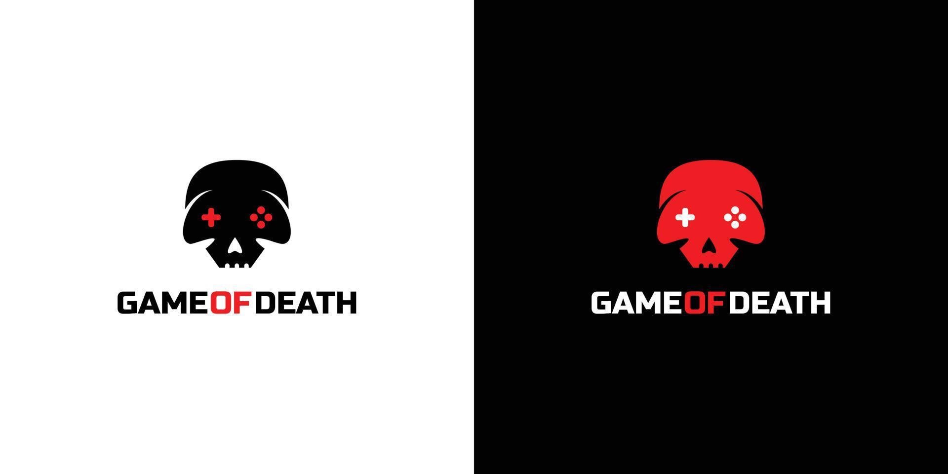 diseño de logotipo de juego de muerte único y genial vector