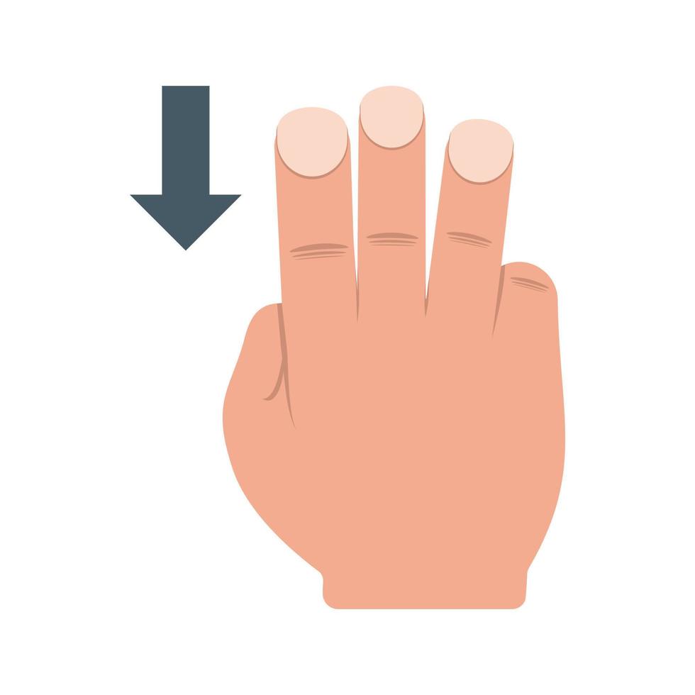 Three Fingers Up Flat Multicolor Icon vector