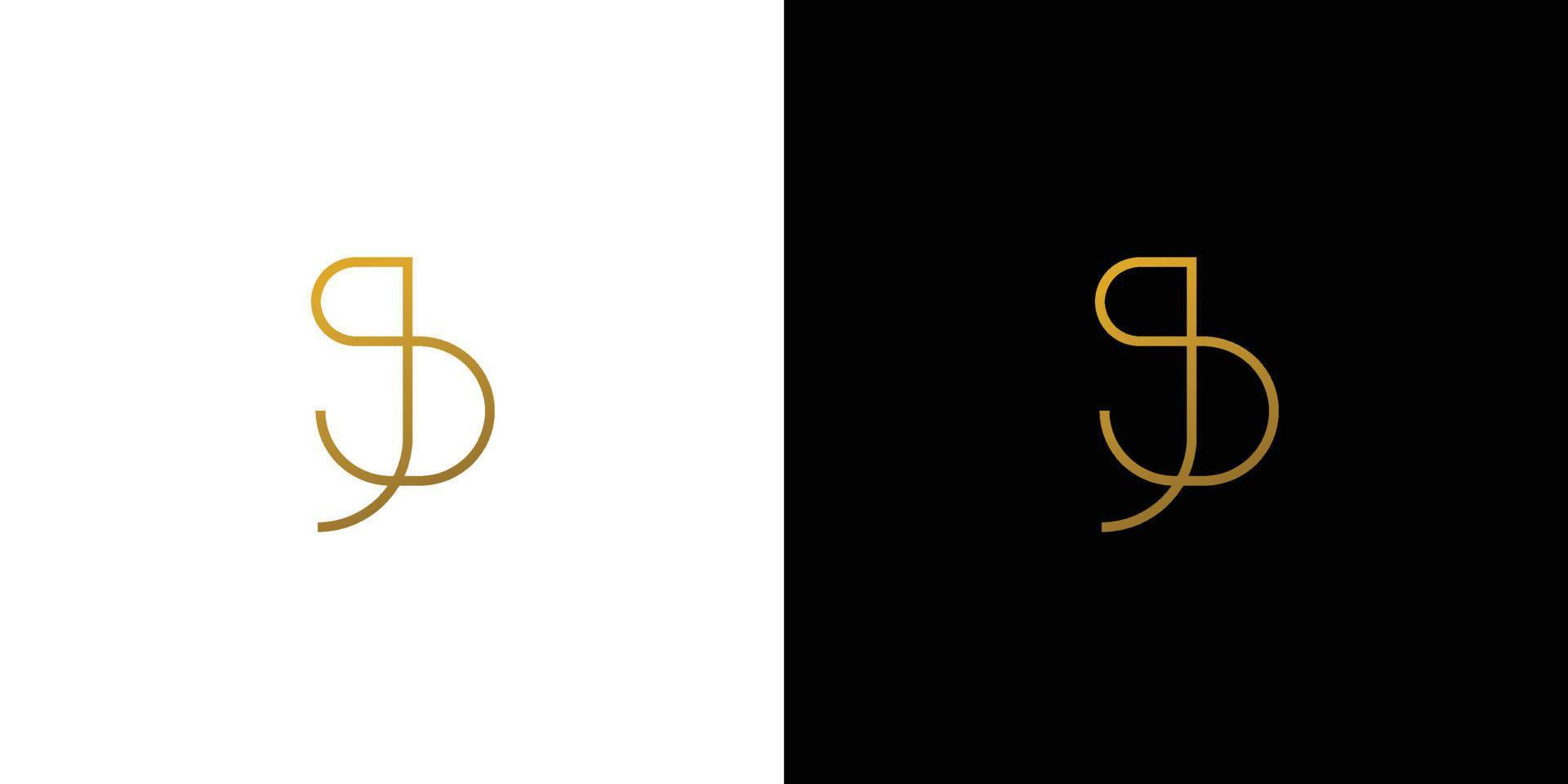 Luxury and modern JS letter initials logo design vector