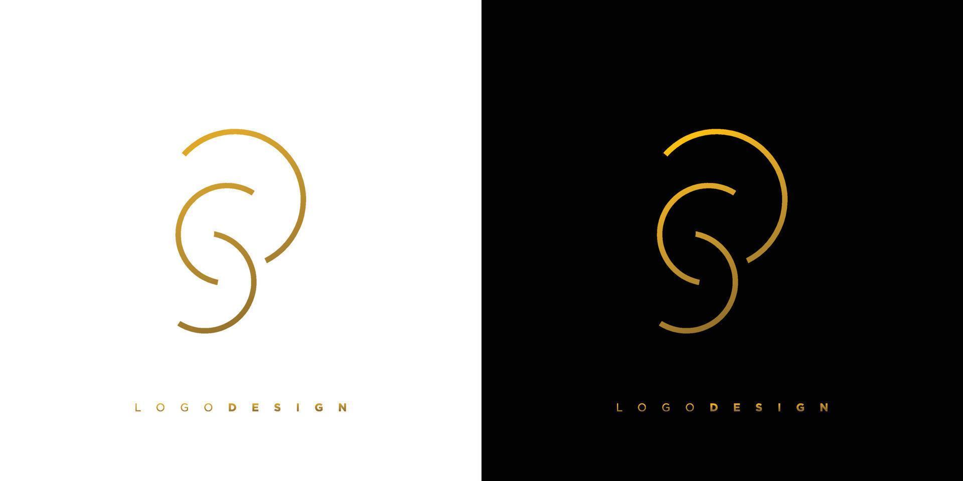 Modern and unique letter PS initials logo design vector