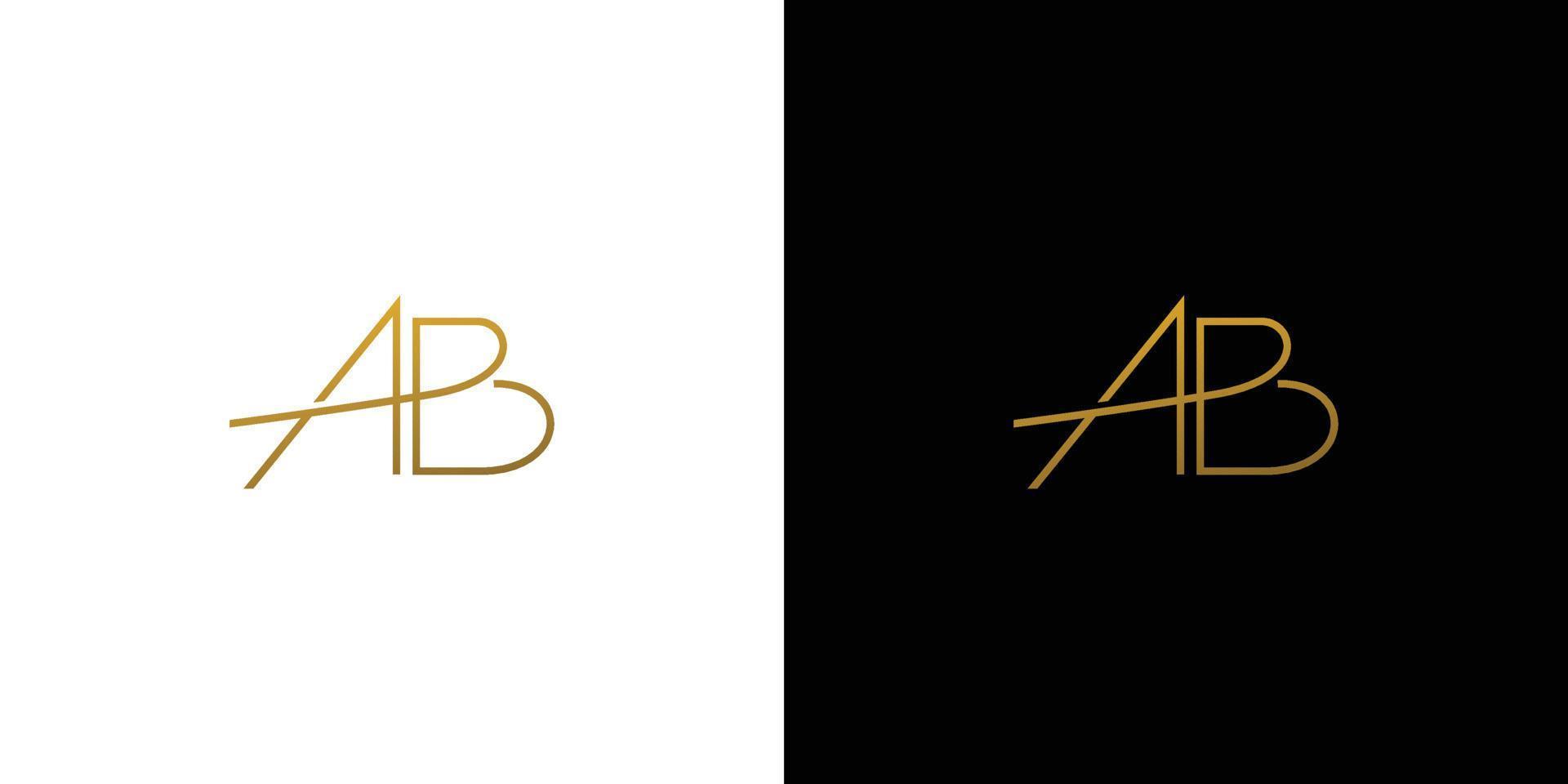 unique and luxury AB letter initials logo design vector