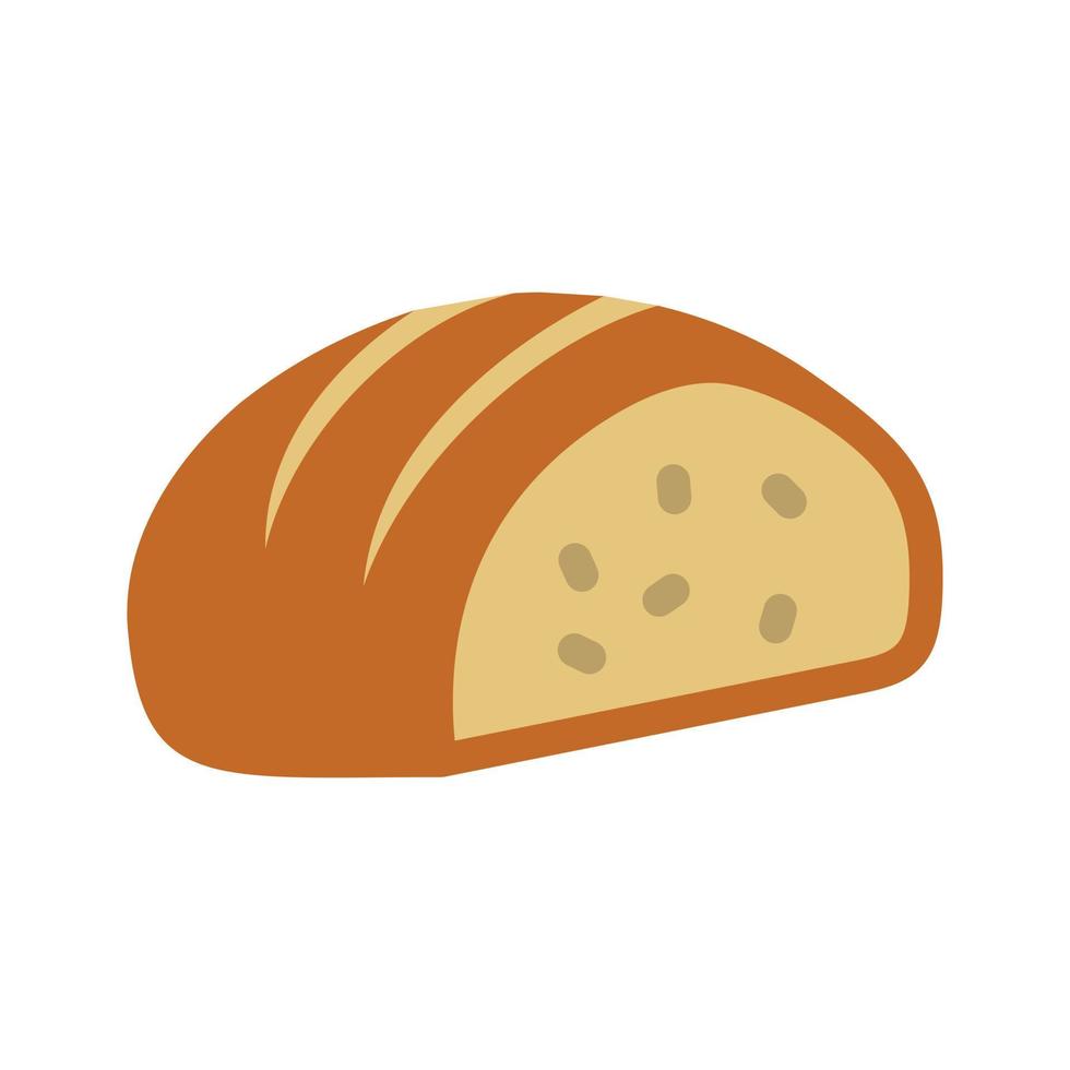 Sliced loaf of Bread Flat Multicolor Icon vector