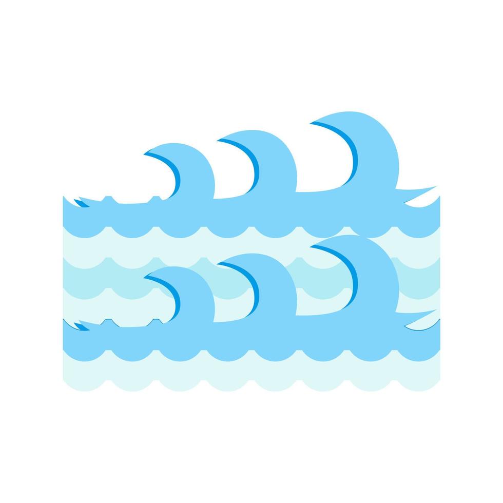 Waves II Flat Multicolor Icon vector