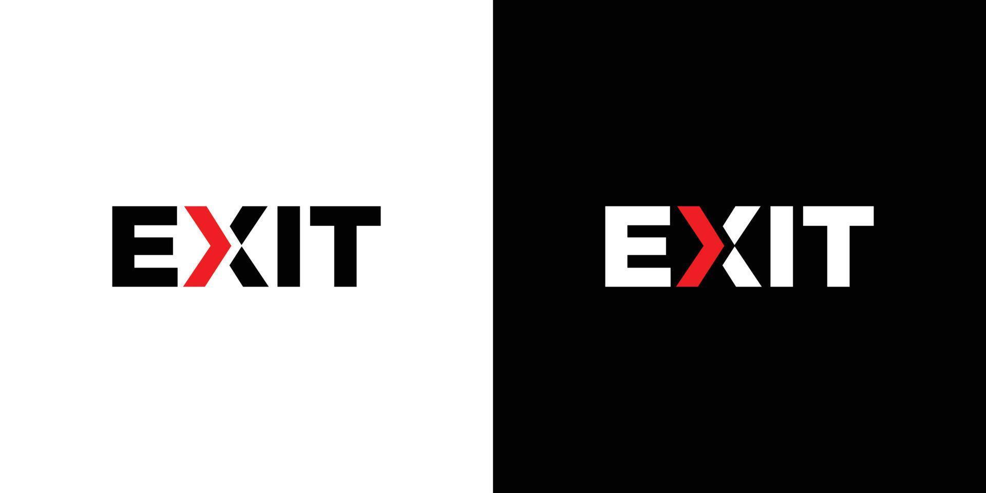 Modern and unique exit text illustration logo design 2 vector