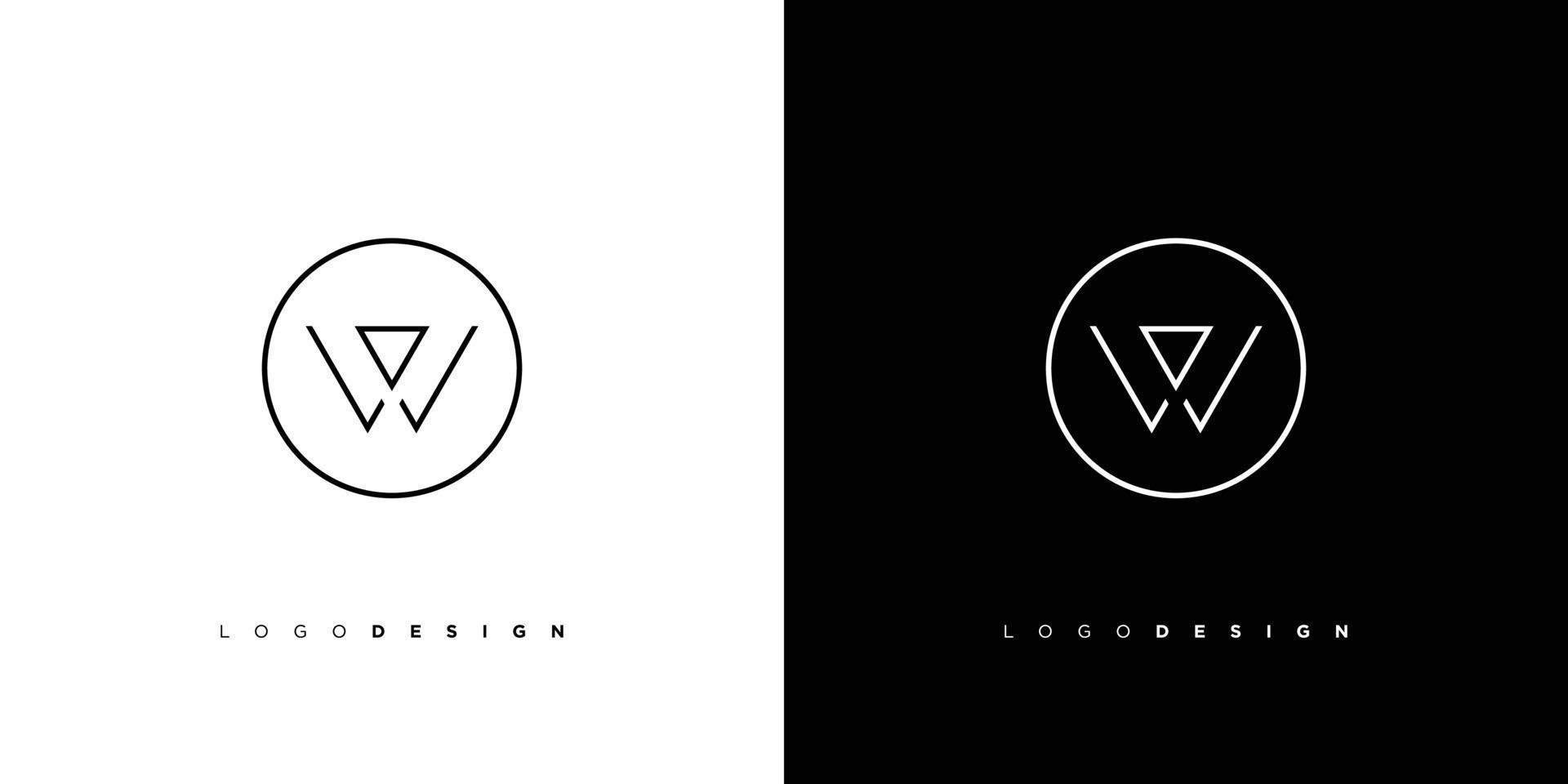 diseño moderno y elegante del logotipo de las iniciales de la letra w vector