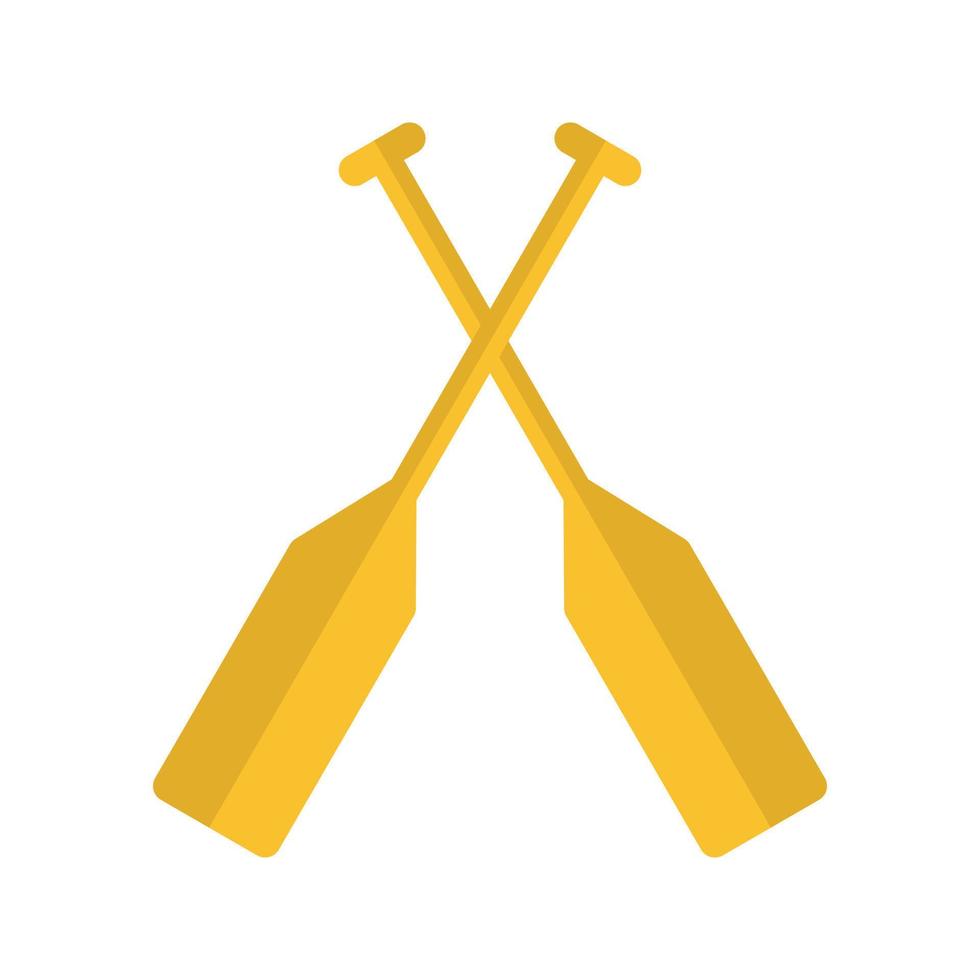 Oars Flat Multicolor Icon vector