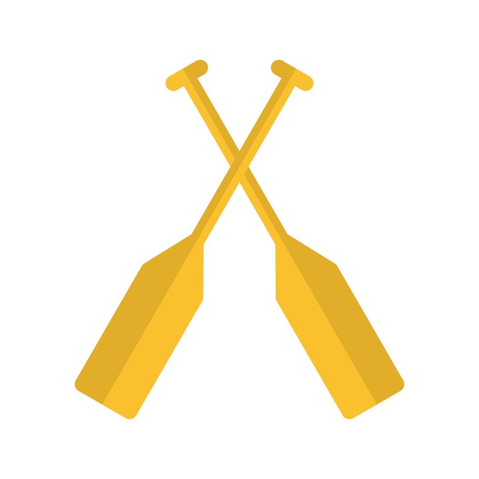 Oars Flat Multicolor Icon vector