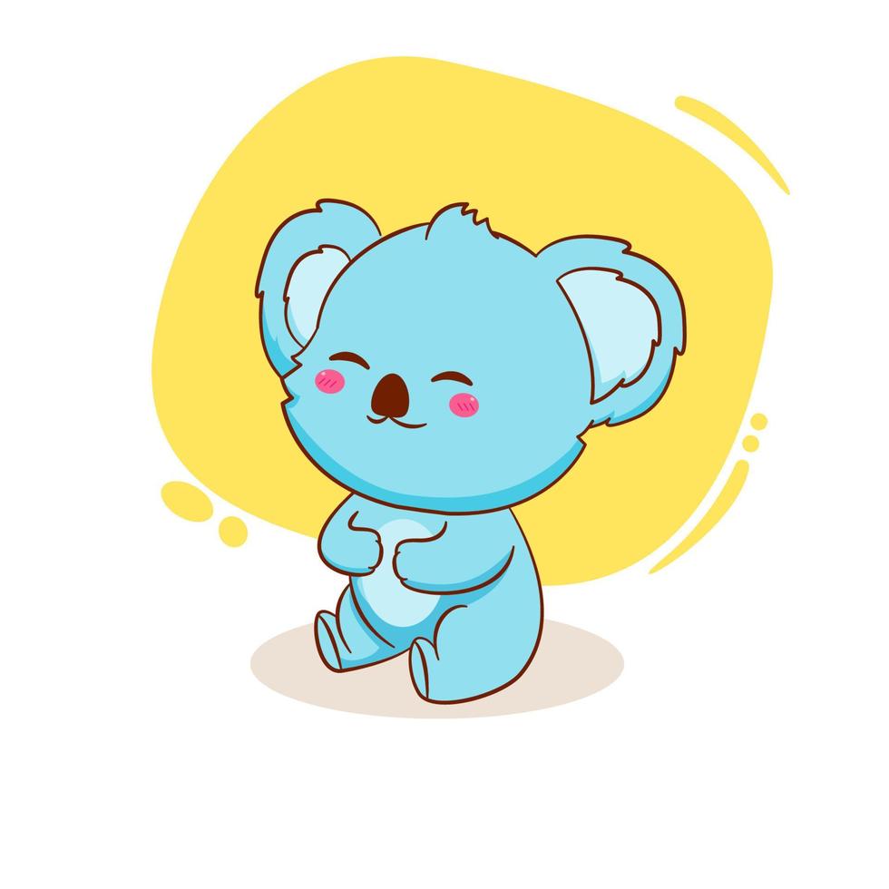 Cute koala bear cartoon mascot character. vector