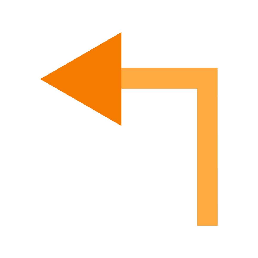Left Turn Flat Multicolor Icon vector