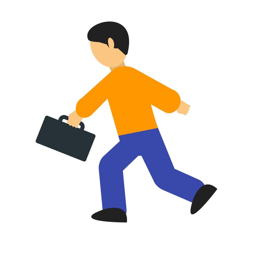 Late for Meeting Flat Multicolor Icon vector