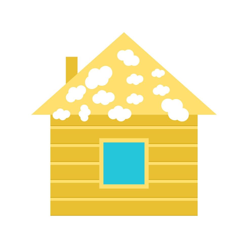 House with Snow Flat Multicolor Icon vector