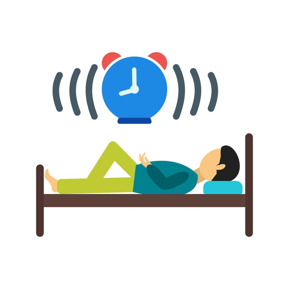 Sleeping Flat Multicolor Icon vector