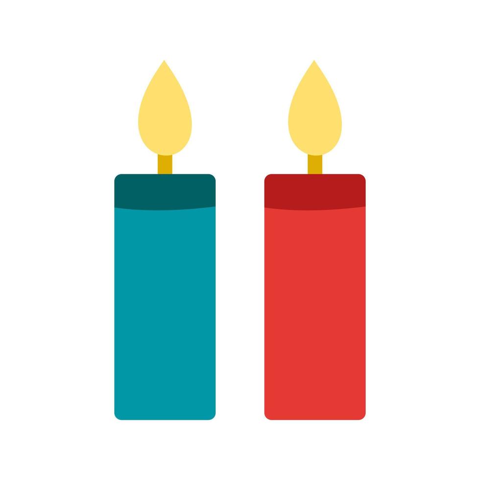 Two Candles Flat Multicolor Icon vector