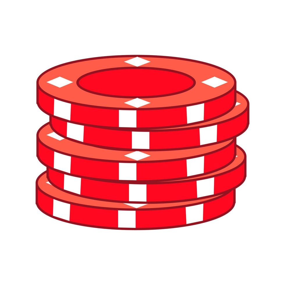 Poker Chips Flat Multicolor Icon vector