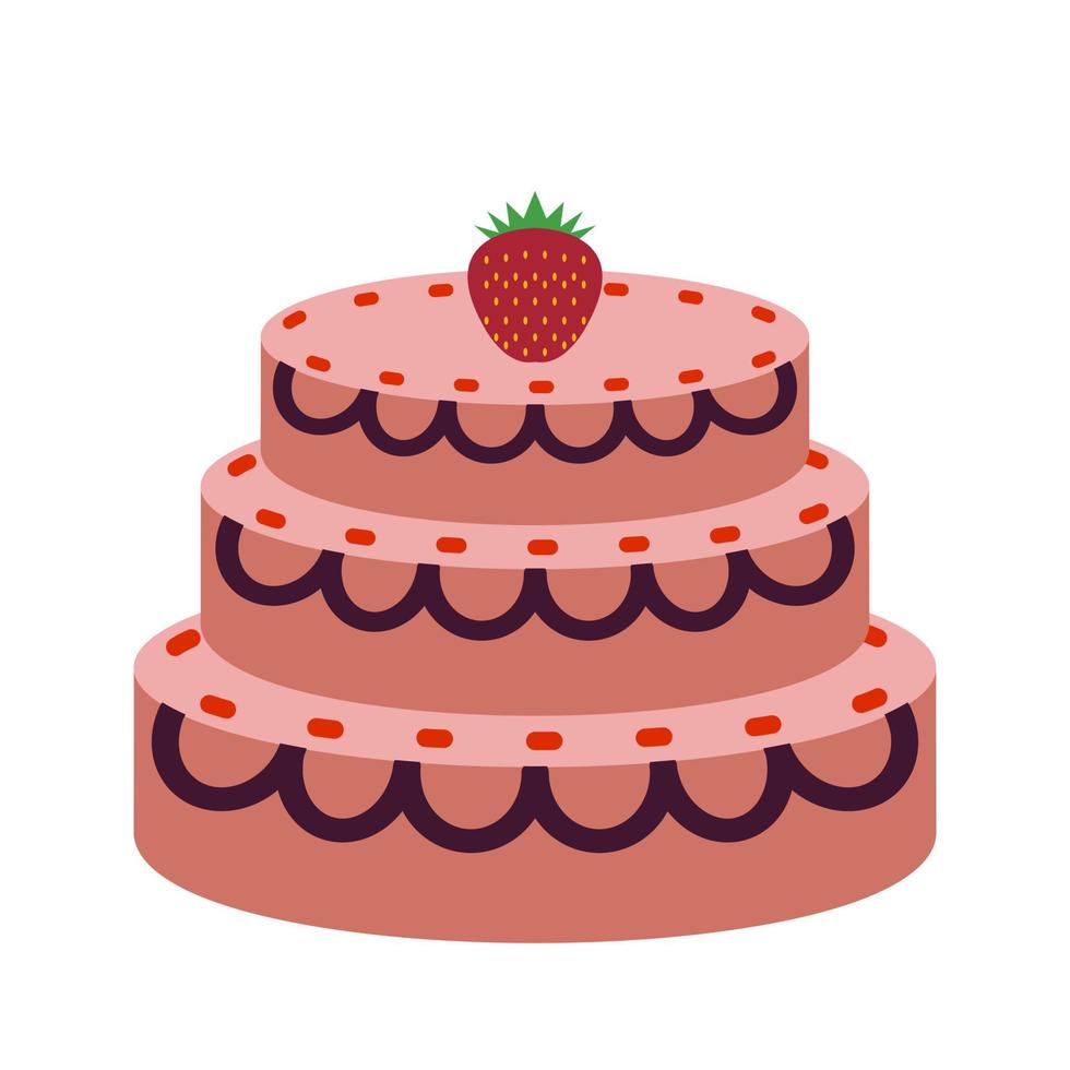 Cake I Flat Multicolor Icon vector