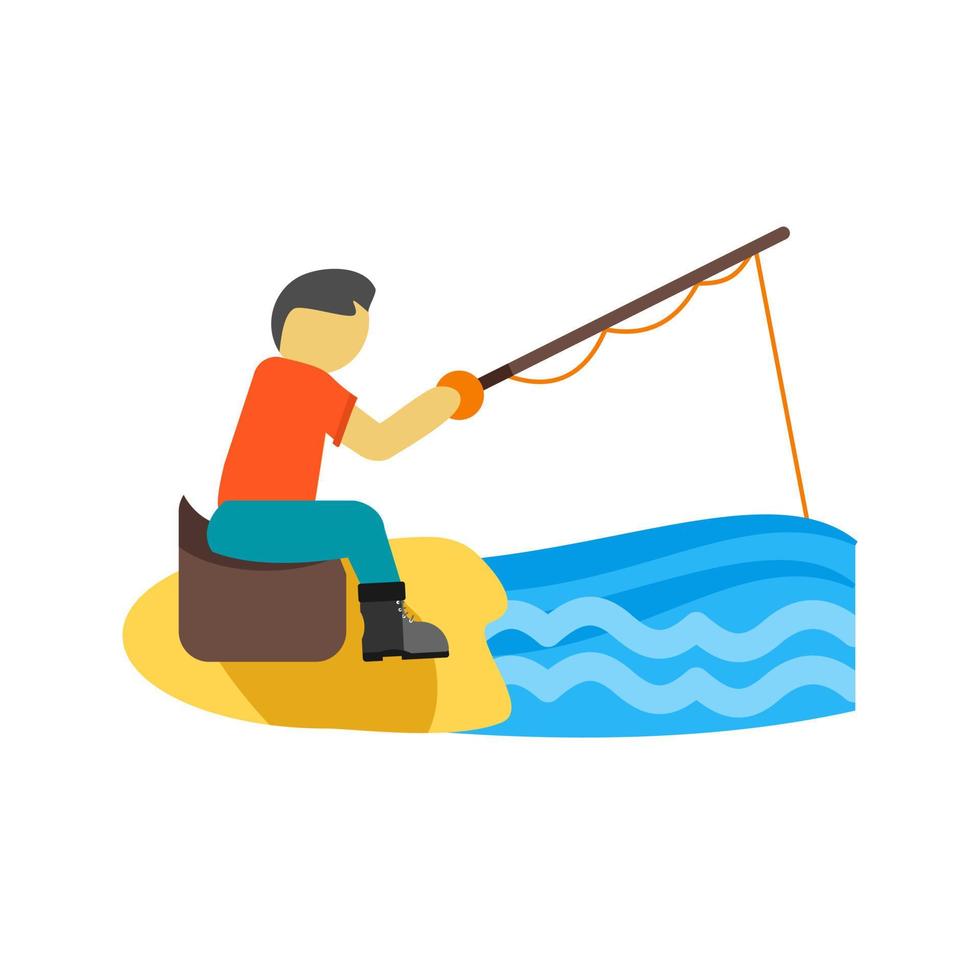 Fishing Flat Multicolor Icon vector