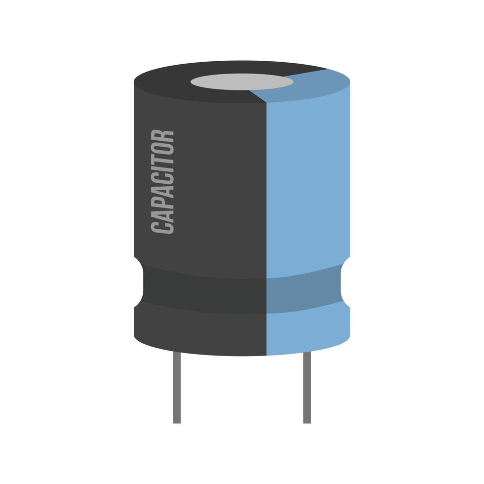 Capacitor Flat Multicolor Icon vector