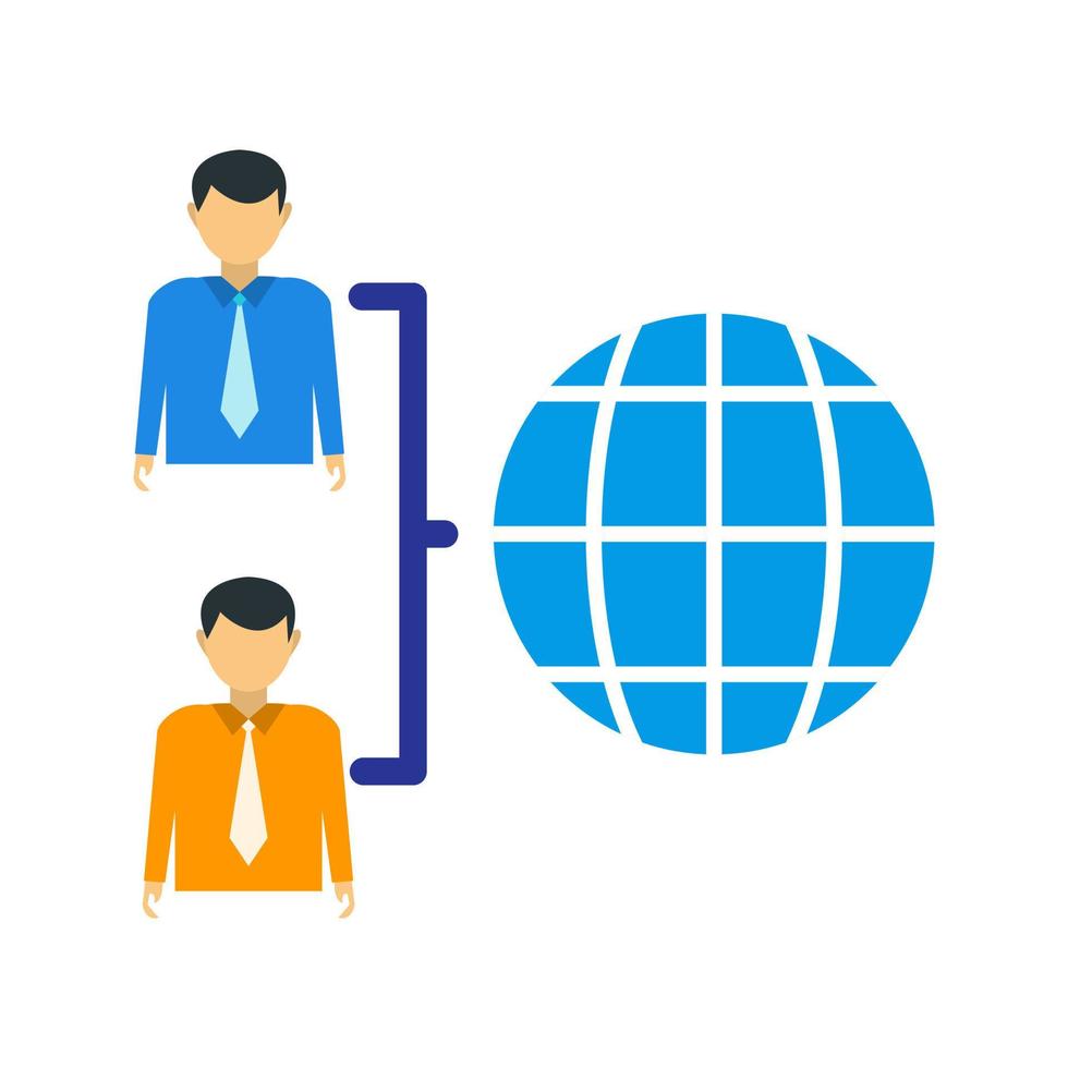 Globally Connected User Flat Multicolor Icon vector