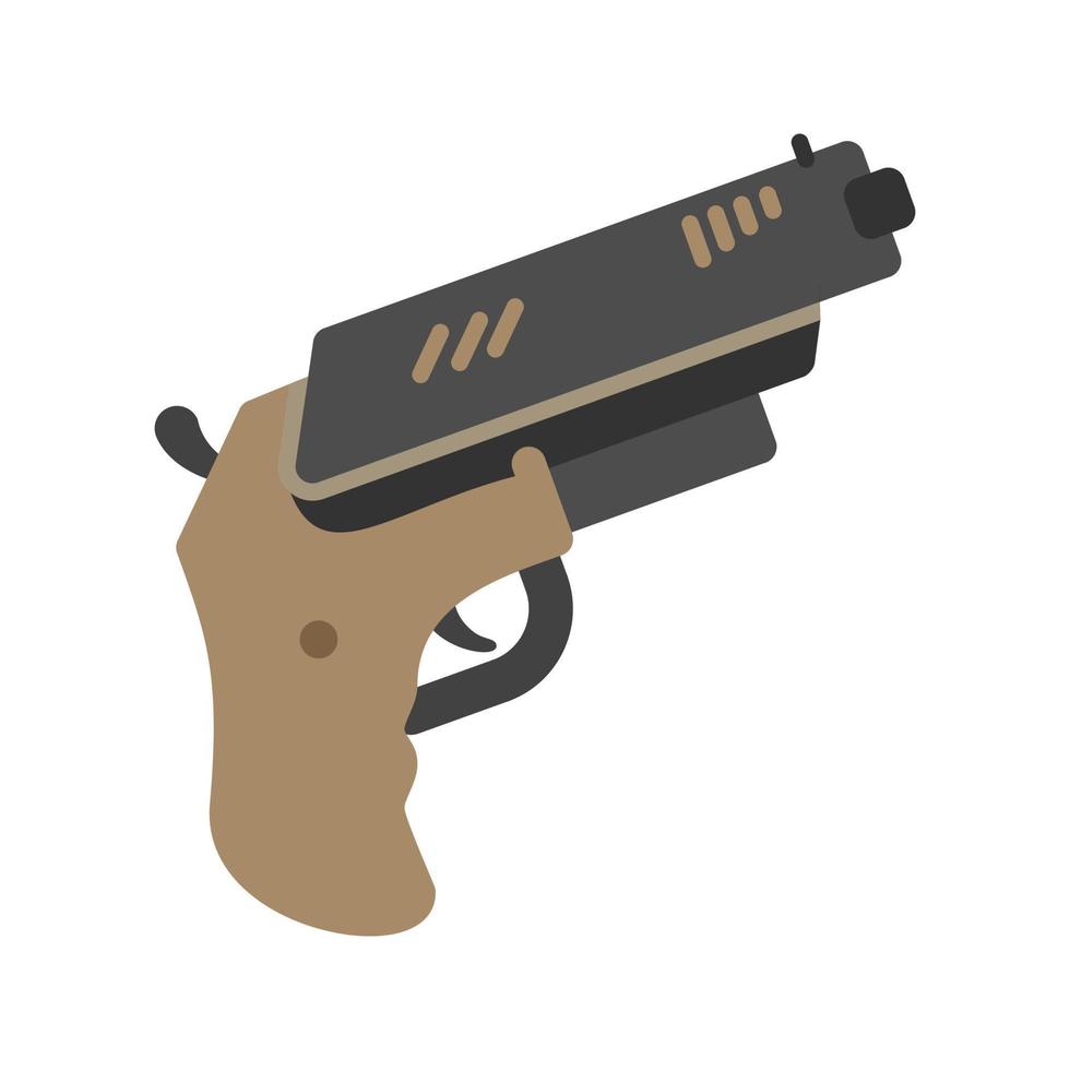 Pistol Flat Multicolor Icon vector
