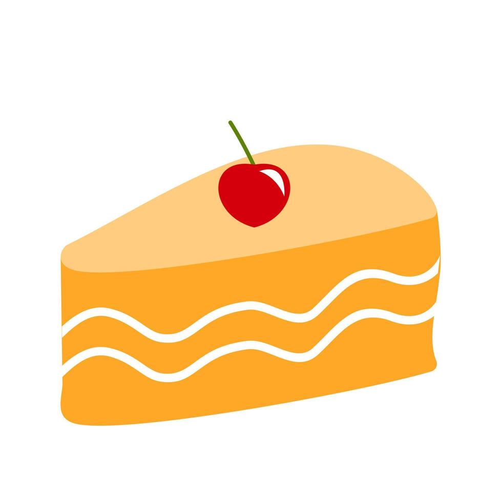 Slice of Cake II Flat Multicolor Icon vector